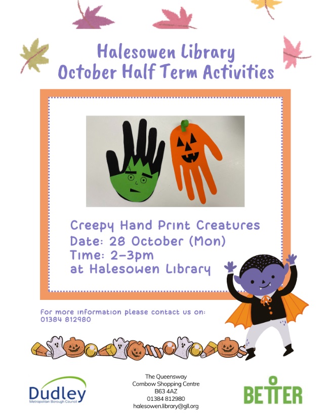 Halesowen Library - Creepy Hand Print Creatures Craft